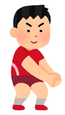 バレーをしている男性のイラスト1